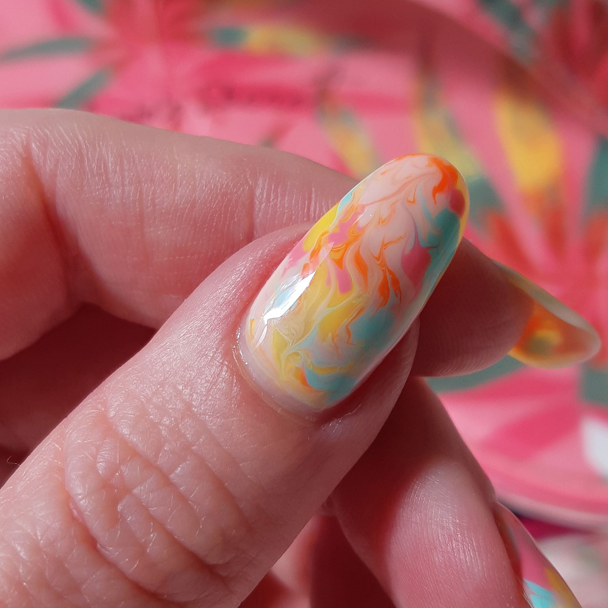 How to do Spring Nails With Marble Nail Design
