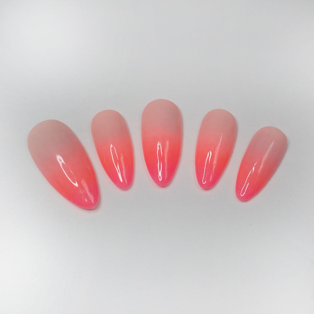 Coral Pink Ombre Nail Design Set