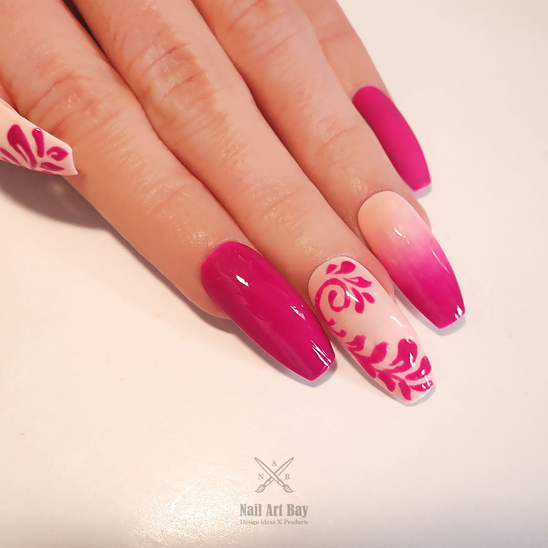 pink ombre nails easy nail art with gel polish at home by Nail Art Bay Australia flower nail art nude nails