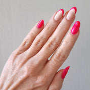 french manicure pink tips hot pink nails pink gel polish by nail art bay Australia nail art at home