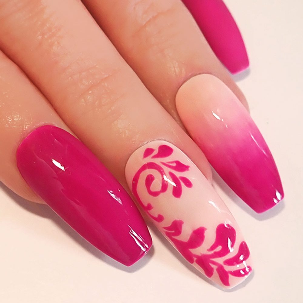 Create Stunning Pink Ombre Floral Mix Nail&nbsp;Art